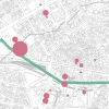 Figure 2.19: Athens. Sites of Submycenaean cemeteries and areas of habitation.